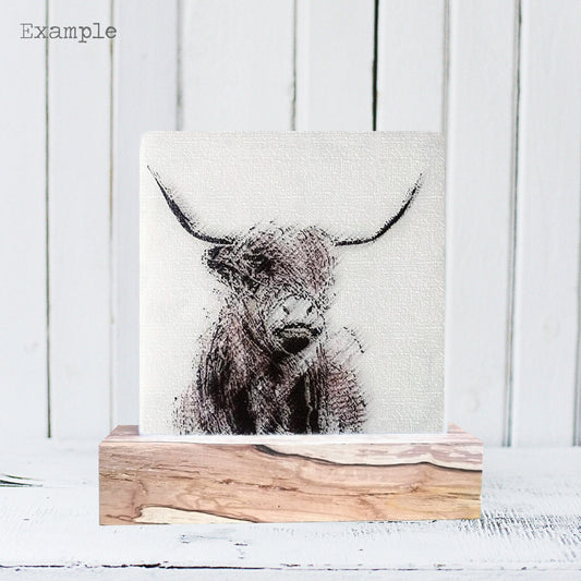 Highland Cow | Wooden Base